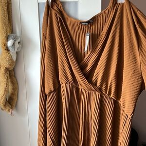 Plus wrap flippy playsuit long sleeve romper size 24 chocolate brown
